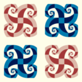 Free curly spiral check patterns