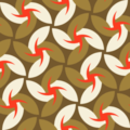 Free interlocking foliage weave patterns