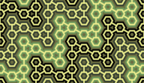 Free interlocking hexagon structure patterns